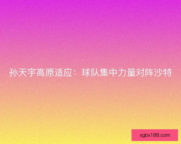 孙天宇高原适应：球队集中力量对阵沙特