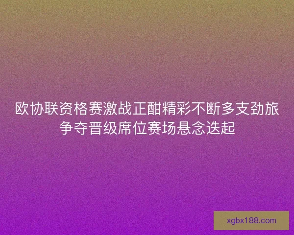 欧协联资格赛激战正酣精彩不断多支劲旅争夺晋级席位赛场悬念迭起